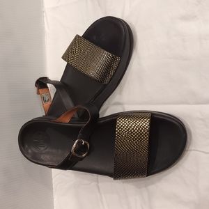 Fitflop Souza Slide Black & Gold Snake print